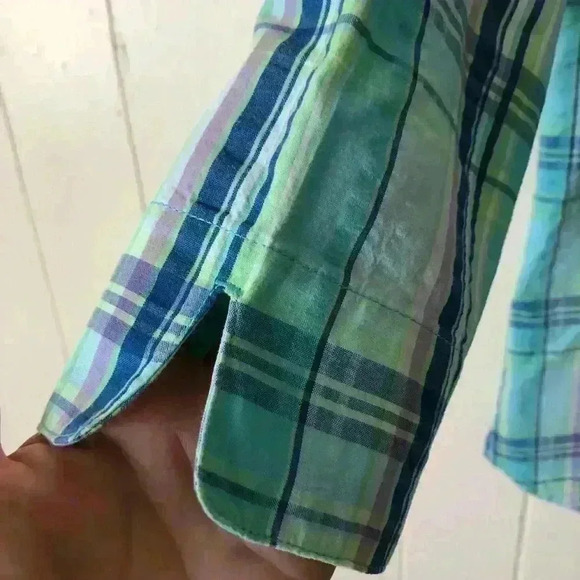 L.L.Bean Women’s Button Down Plaid Cotton Top Shirt Size M - Picture 4 of 8